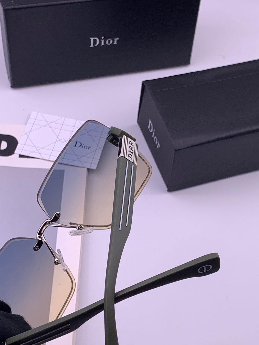 Dior D7771 Square Gold Lens Sunglasses for Men & Women - 465379 - detail image 4