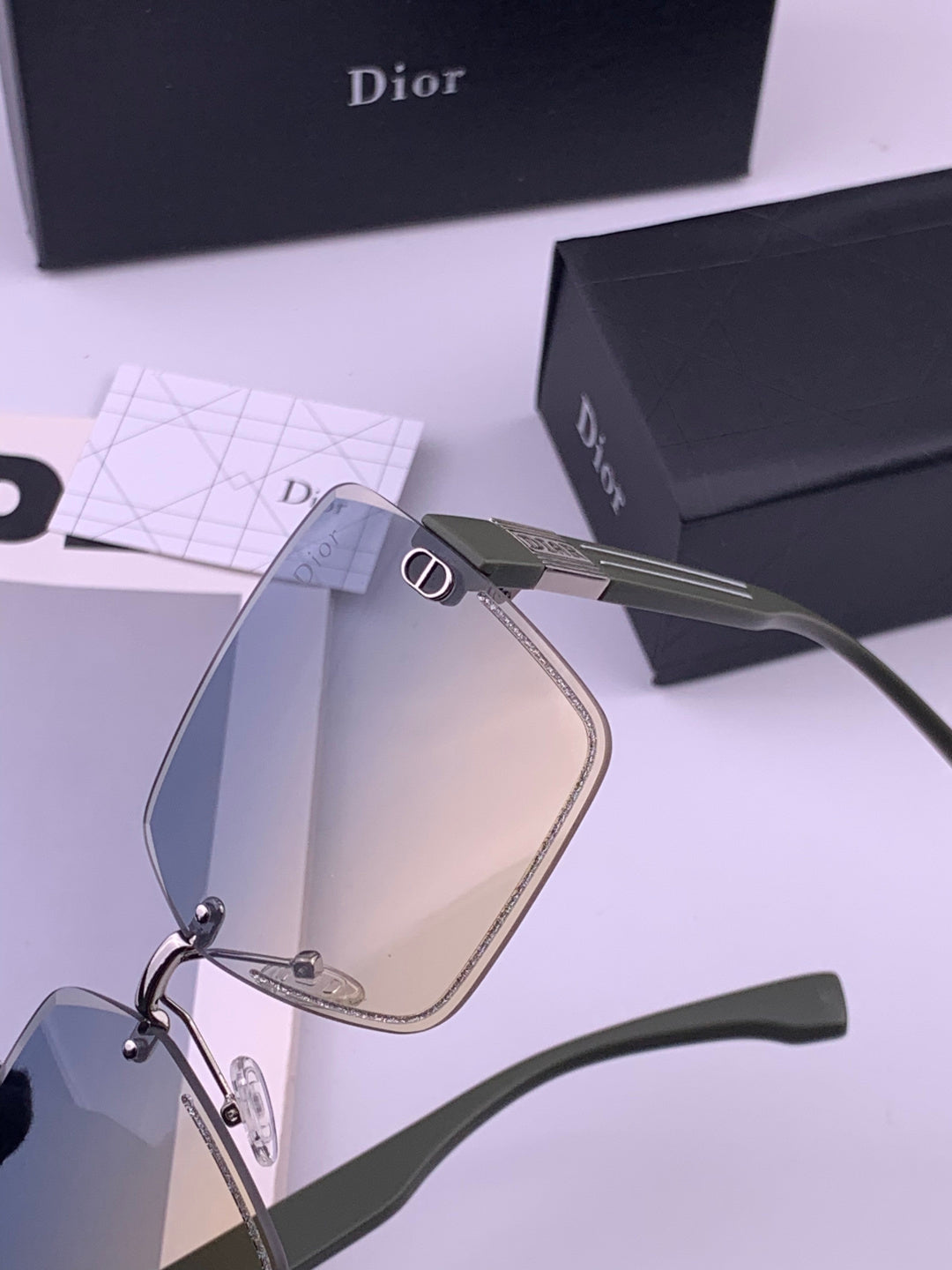 Dior D7771 Square Gold Lens Sunglasses for Men & Women - 465379 - detail image 3