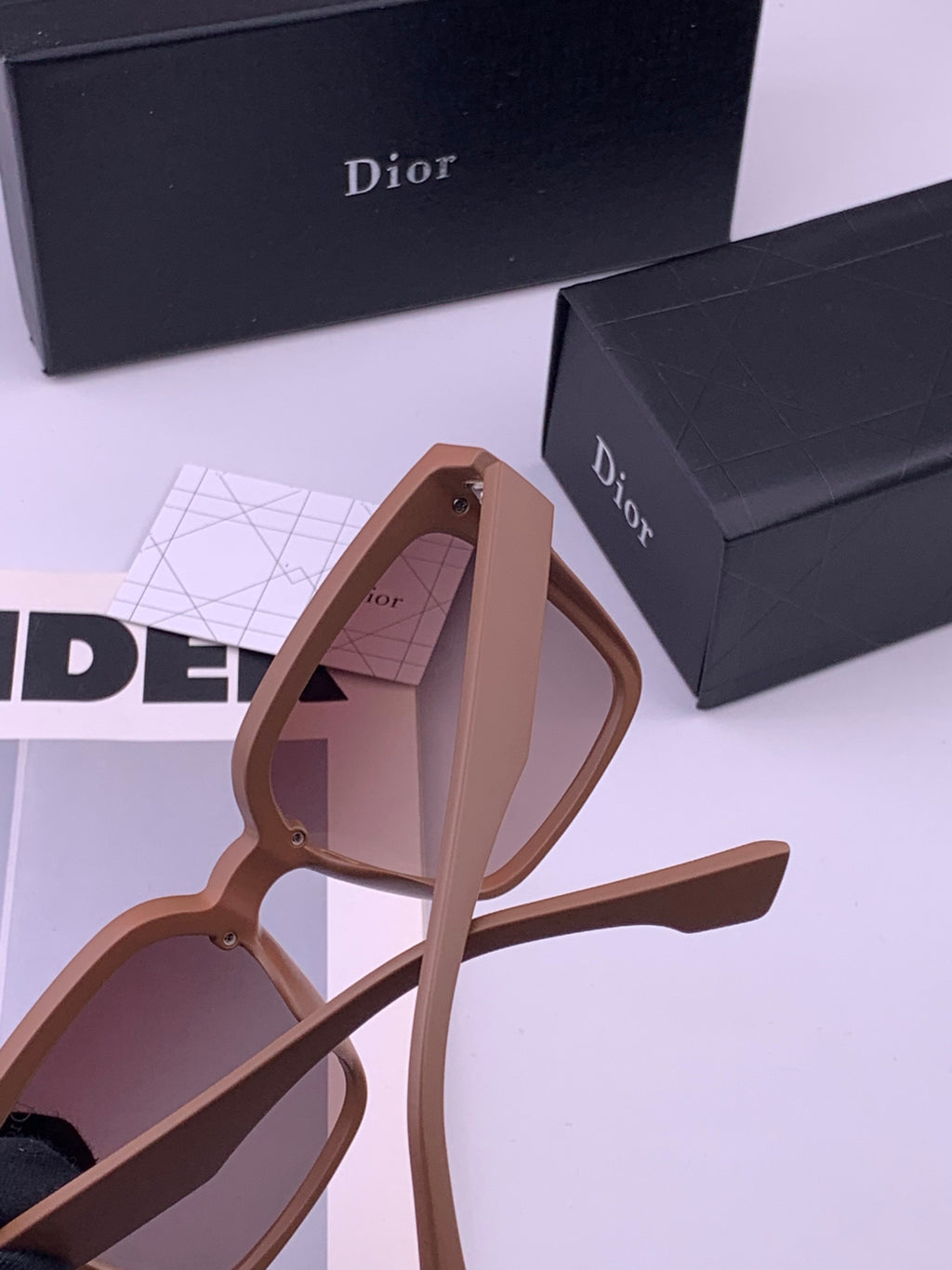 Dior CD883 Polarized Square Gold Lens Sunglasses for Women - detail image 4