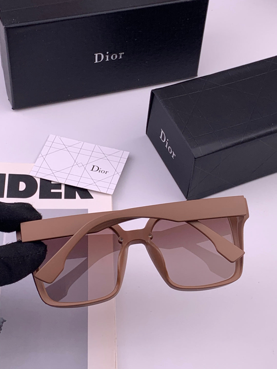 Dior CD883 Polarized Square Gold Lens Sunglasses for Women - detail image 6