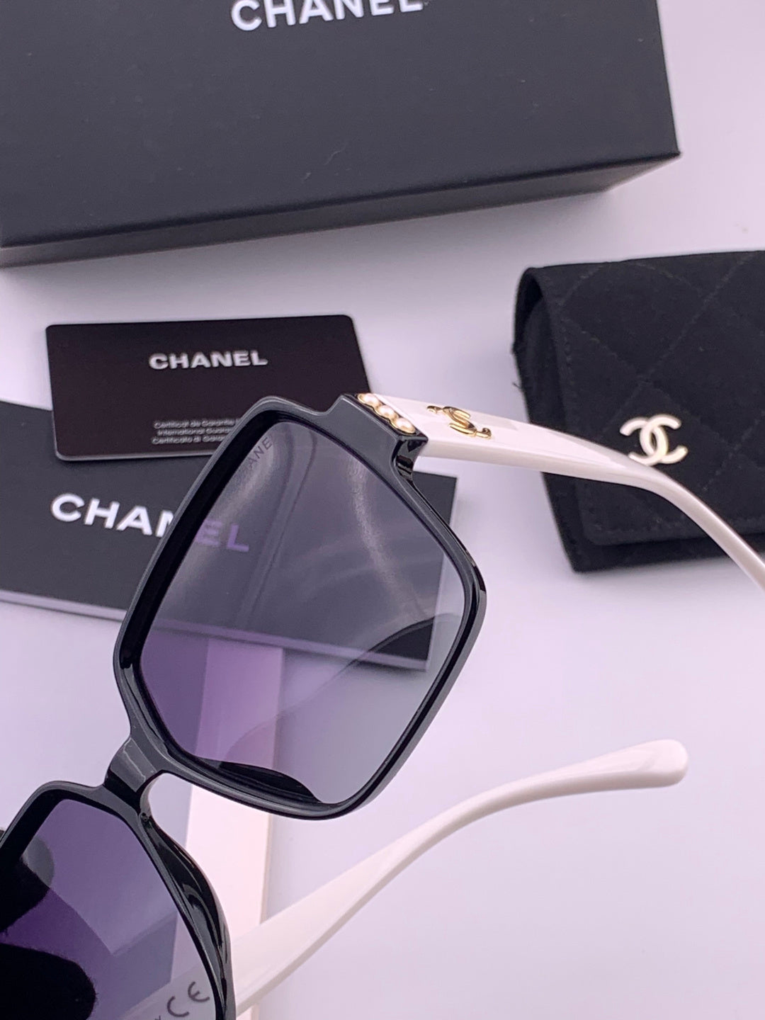 Chanel CH8250 Polarized Square Brown Lens Sunglasses for Women - detail image 3