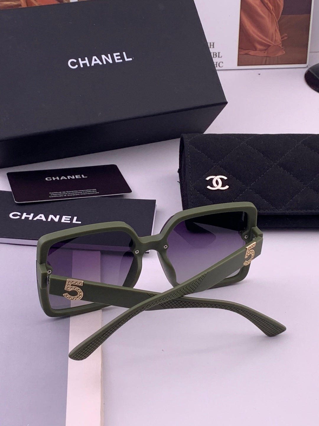 Chanel CH9519 Polarized Square Brown Lens Sunglasses for Women - detail image 5