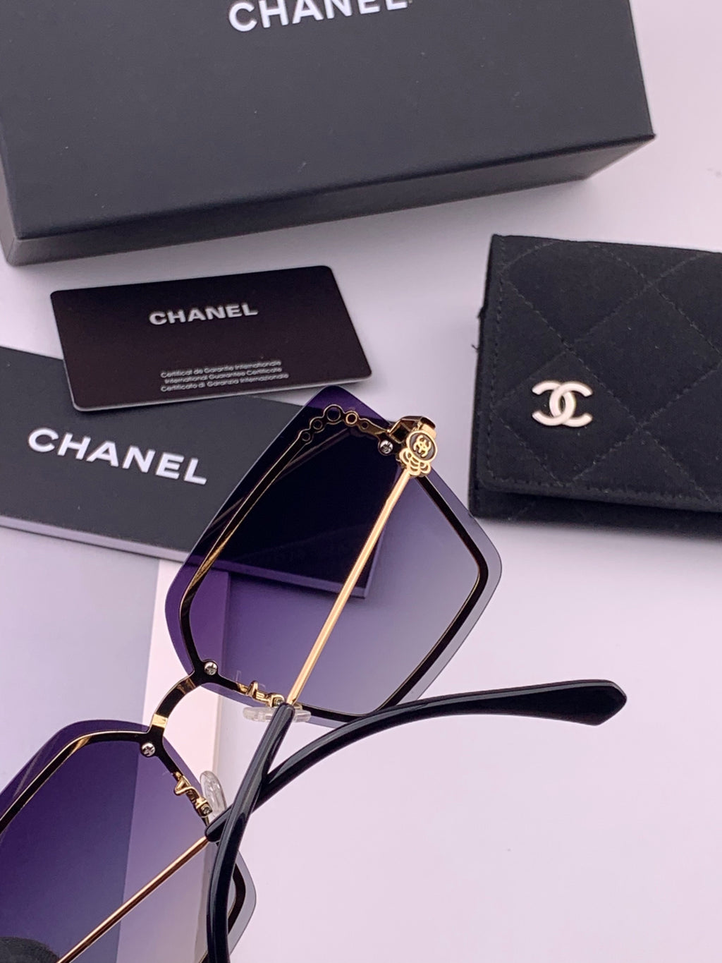 Chanel CH8791 Lightweight Rimless Gold Lens Sunglasses for Women - 465174 - detail image 5
