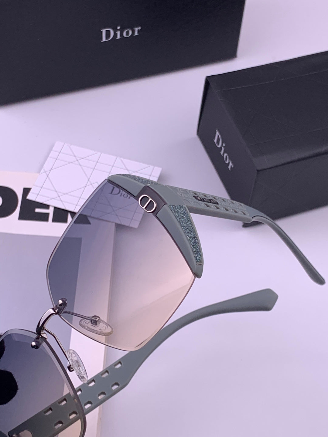 Dior CD5296 Square Gold Lens Sunglasses for Women - 465243 - detail image 3