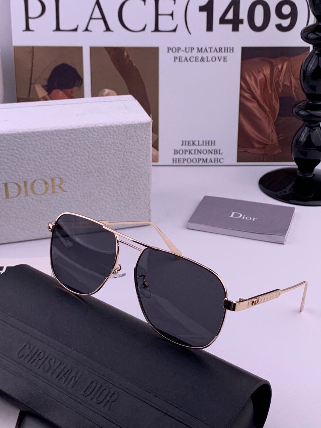 Dior CD313 Fashion Black Lens Sunglasses for Women - detail image 5