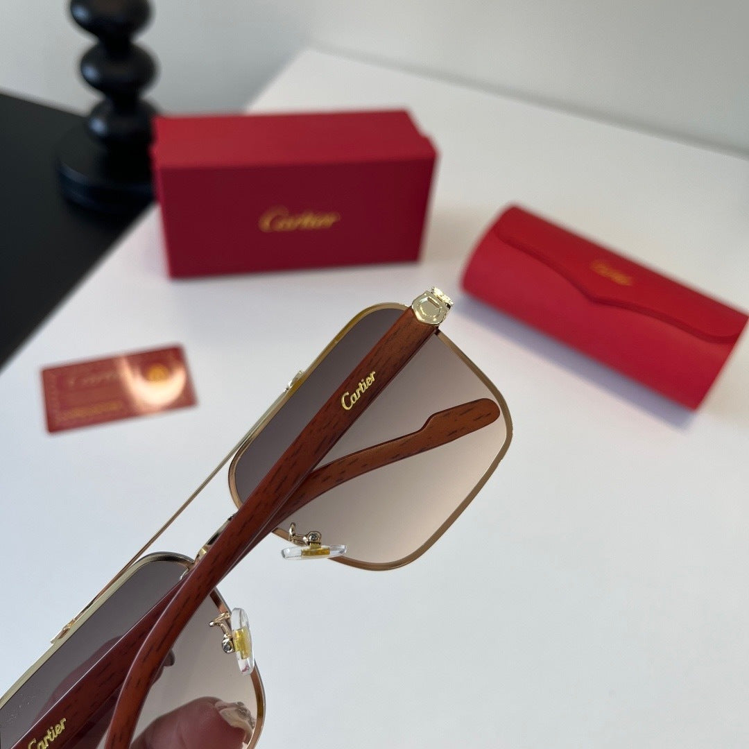 Cartier Lightweight Metal Rimless Silver Lens Sunglasses for Men & Wo - 465922 - detail image 7