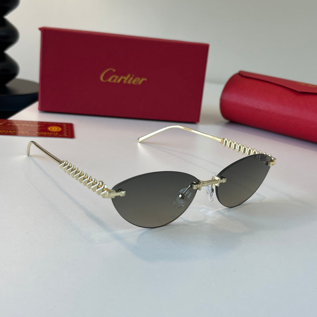 Cartier Lightweight Metal Rimless Silver Lens Sunglasses for Men & Wo - 465924