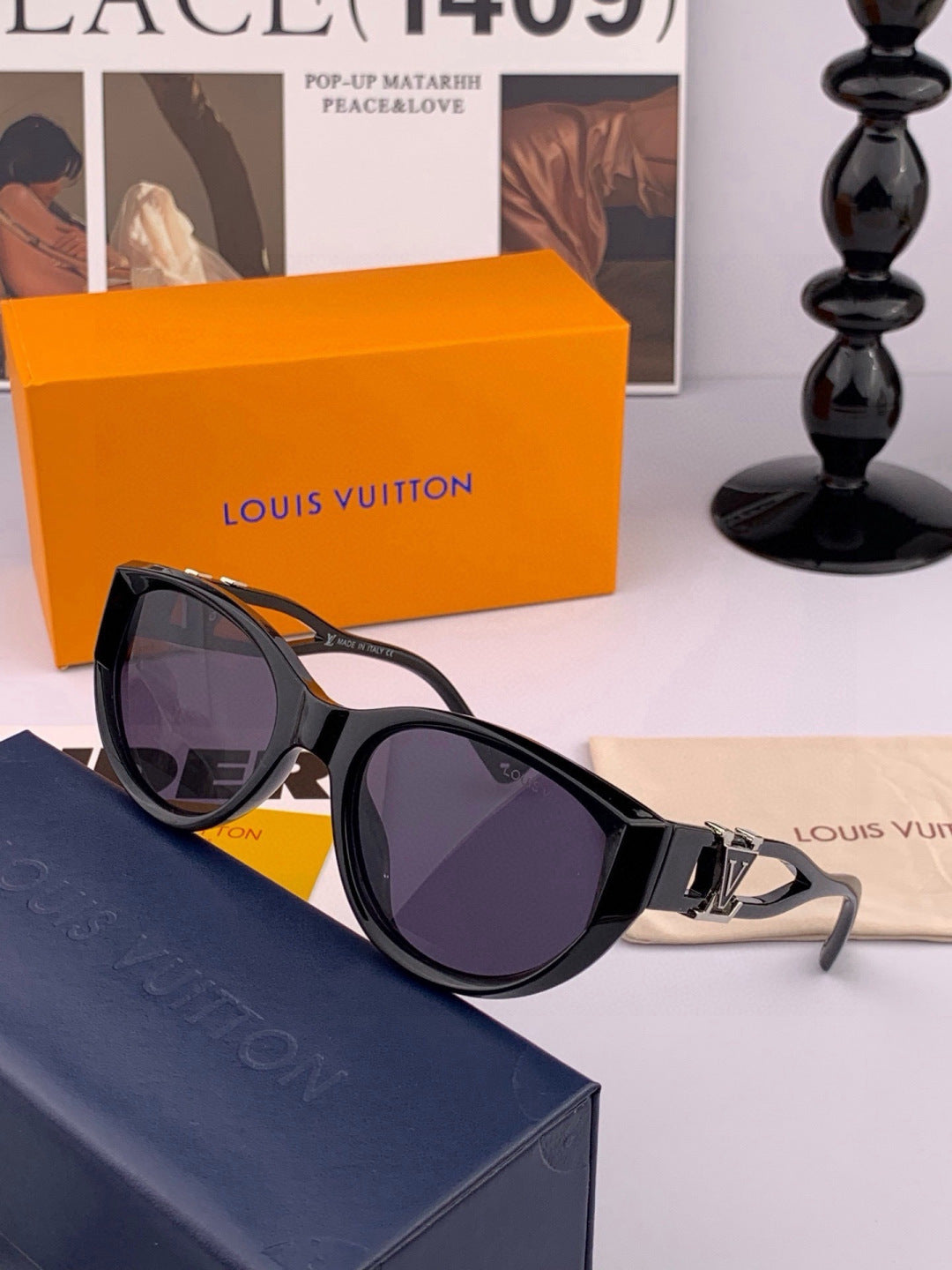 Louis Vuitton L1231 Square Black Lens Sunglasses for Men & Women - 464803 - detail image 4