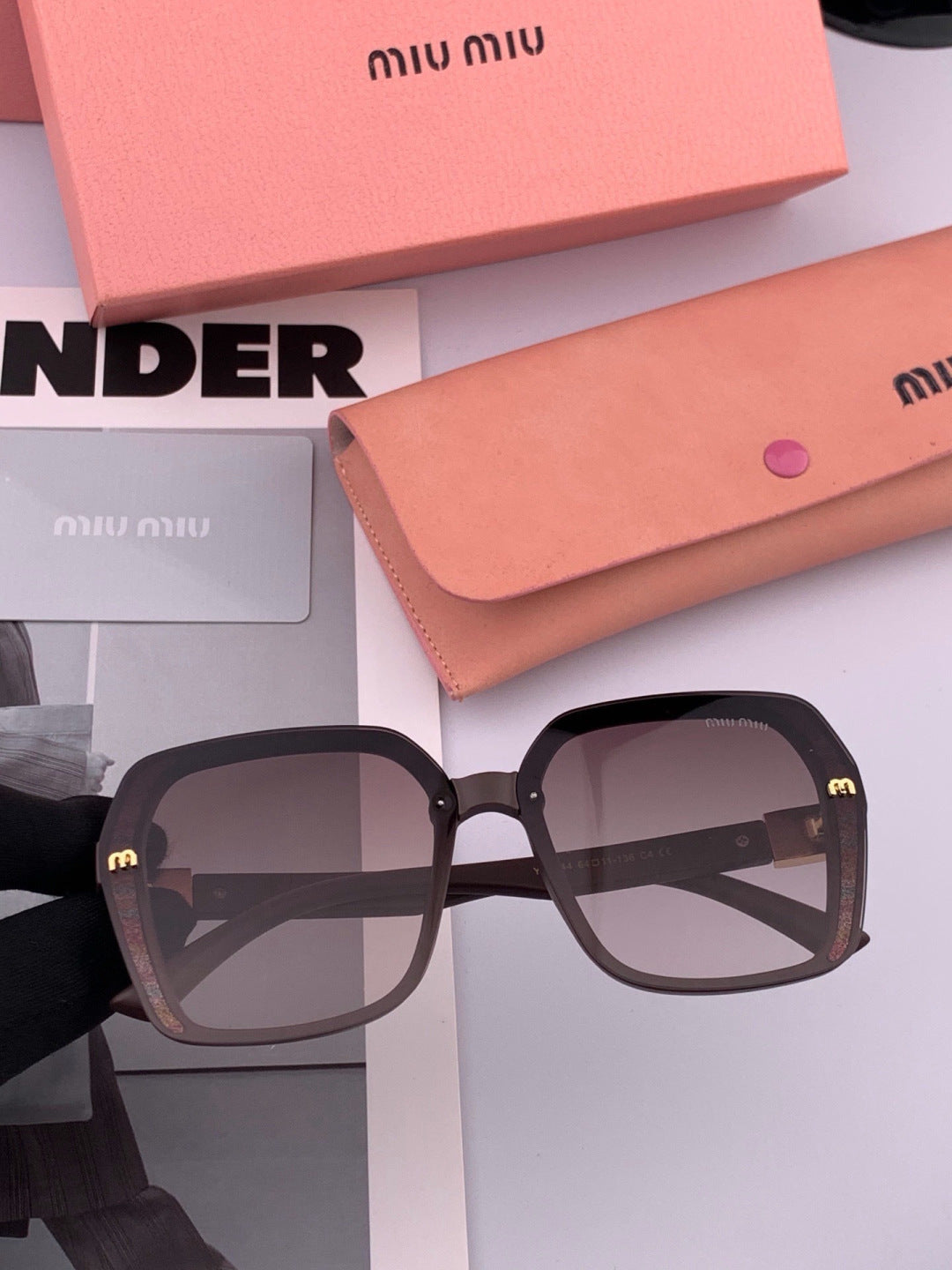 Miu Miu M4304 Fashion Black Lens Sunglasses for Men & Women - 466124 - detail image 3