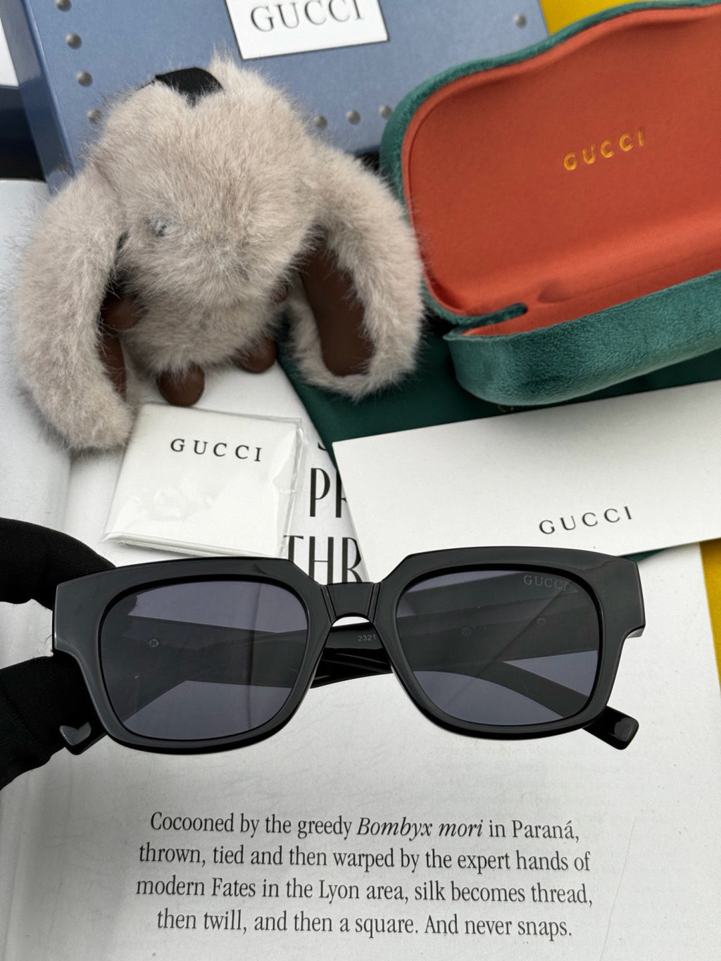 Gucci G1232 Square Black Lens Sunglasses for Men & Women - 464823