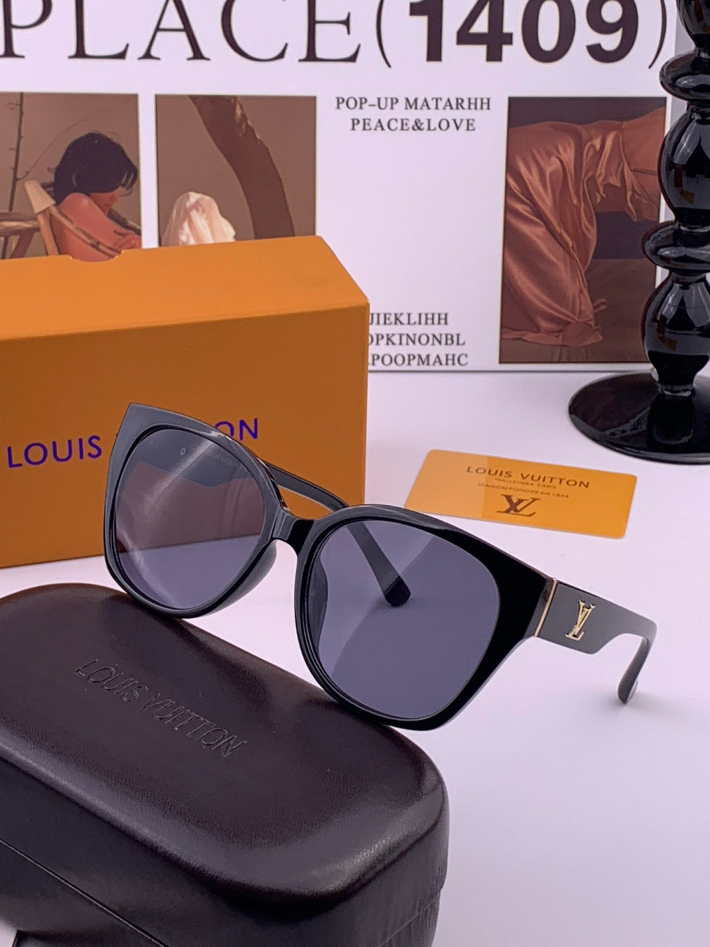 Louis Vuitton L27001 Square Black Lens Sunglasses for Men & Women - 464809 - detail image 2