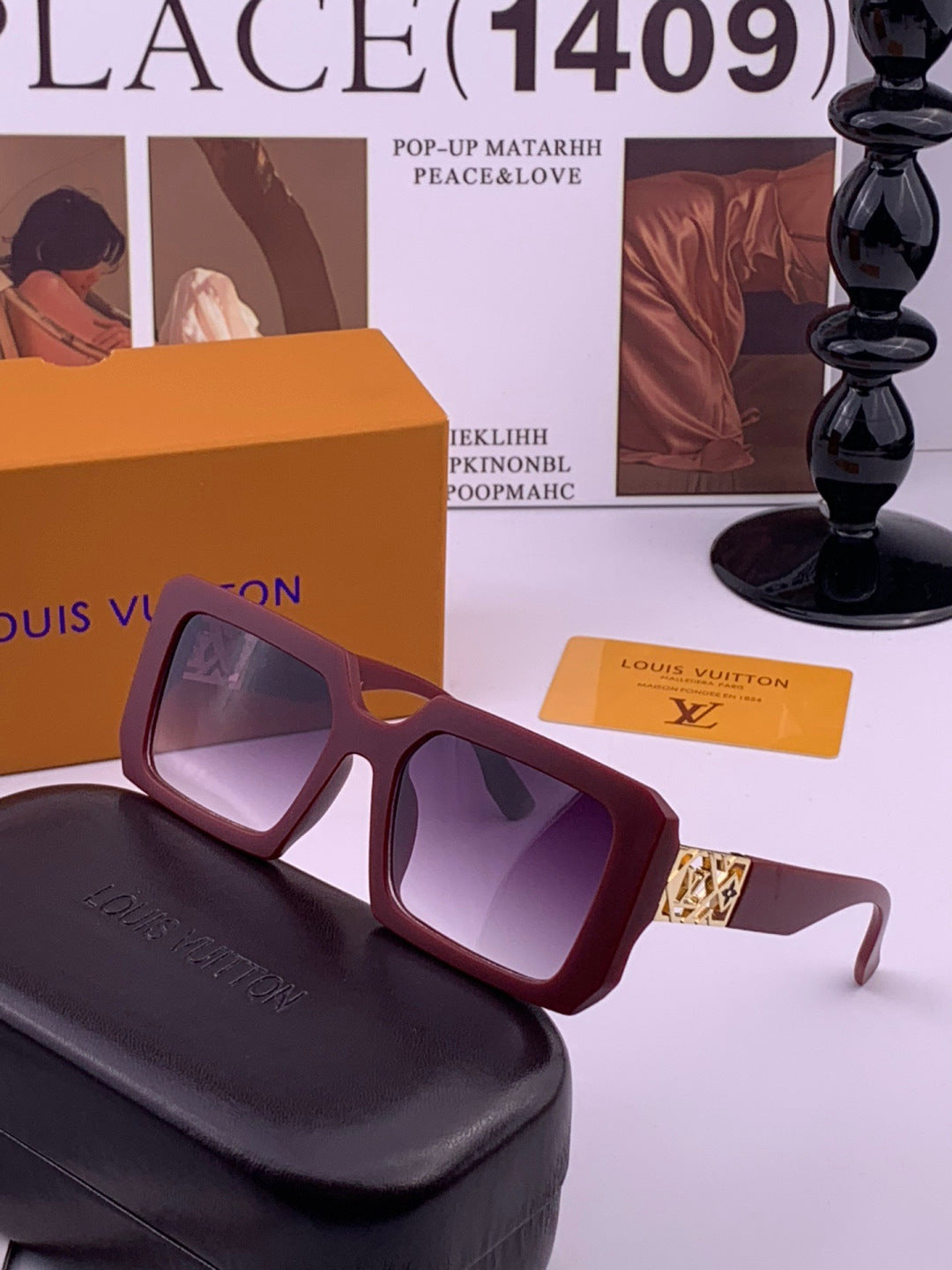 Louis Vuitton L77001 Square Brown Lens Sunglasses for Men & Women - 464813 - detail image 3