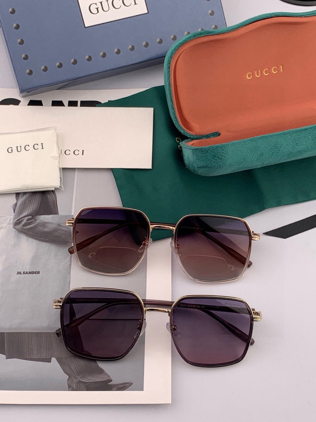 Gucci G1323 Polarized Square Black Lens Sunglasses for Men & Women - detail image 7
