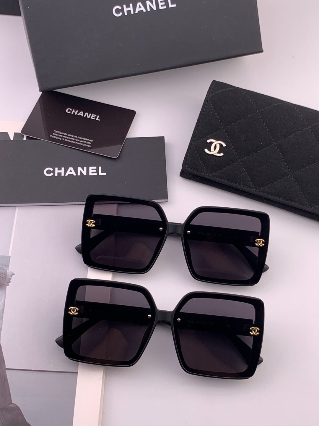 Chanel CH1825 Polarized Square Black Lens Sunglasses for Women - detail image 7