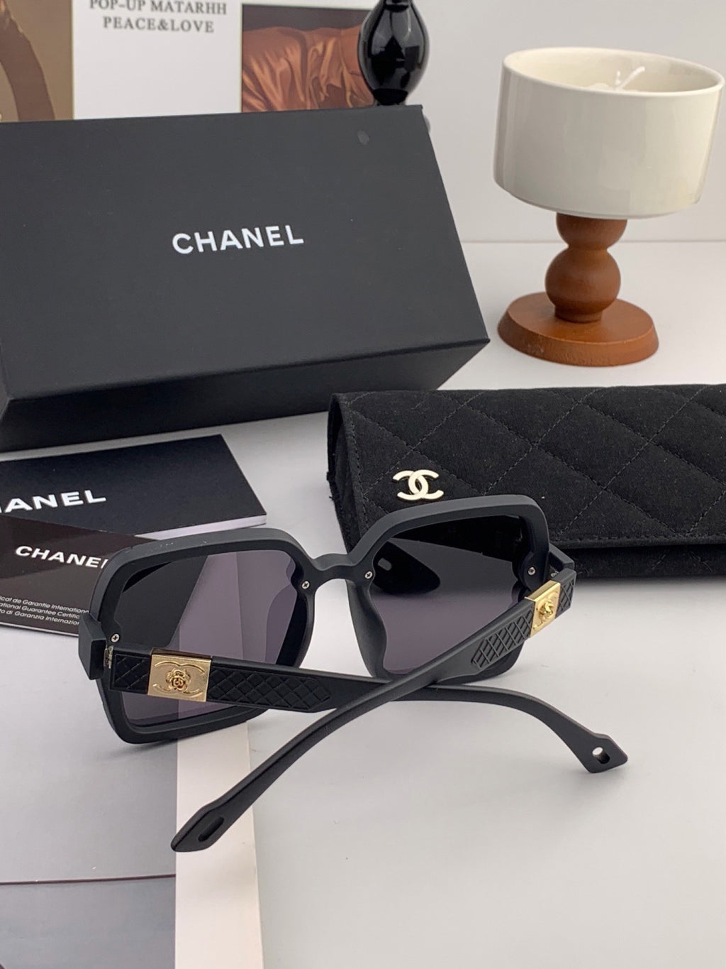 Chanel CH1855 Polarized Square Red Lens Sunglasses for Women - detail image 4