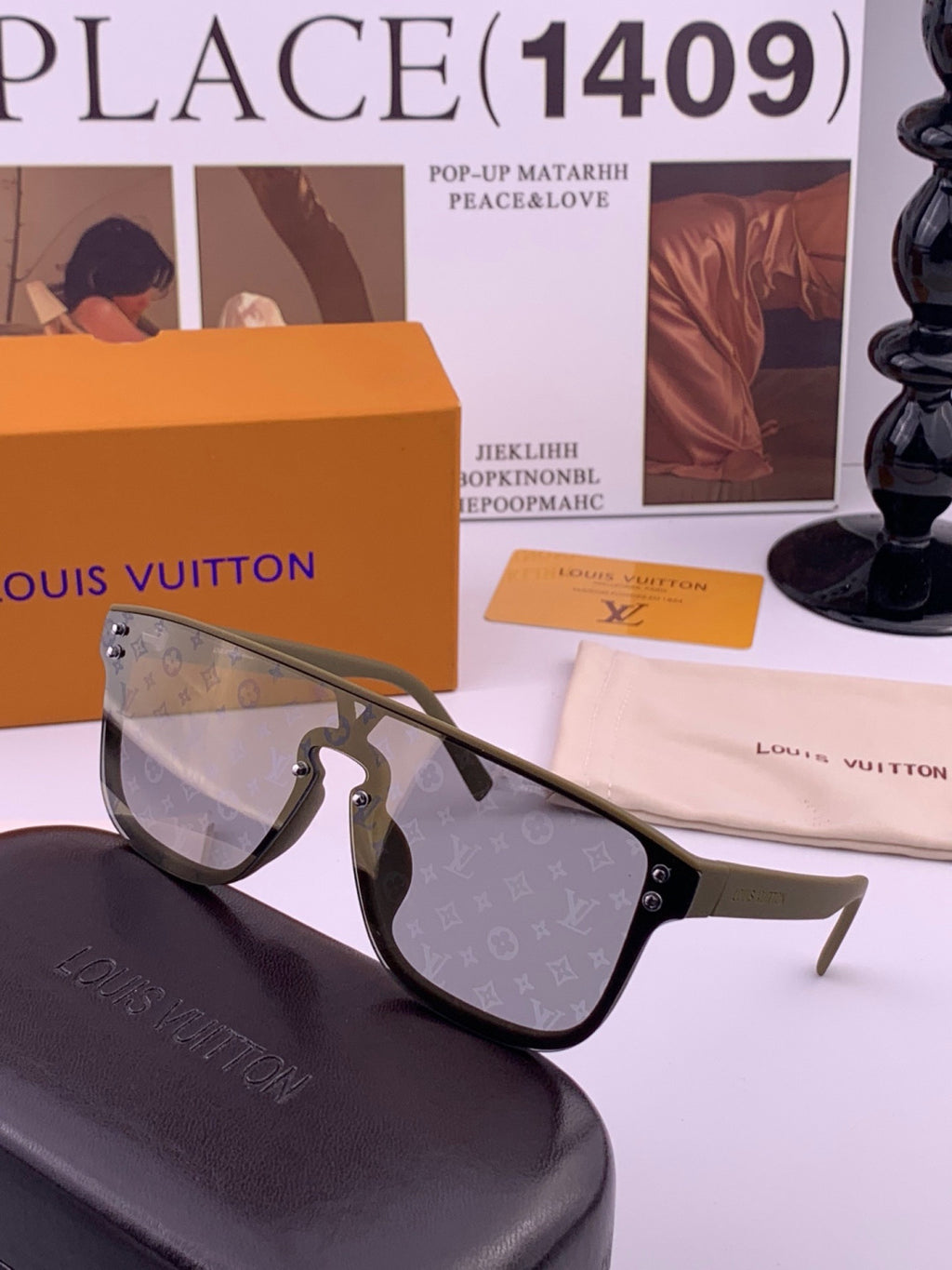 Louis Vuitton L2108 Aviator Brown Lens Sunglasses for Men & Women - detail image 3