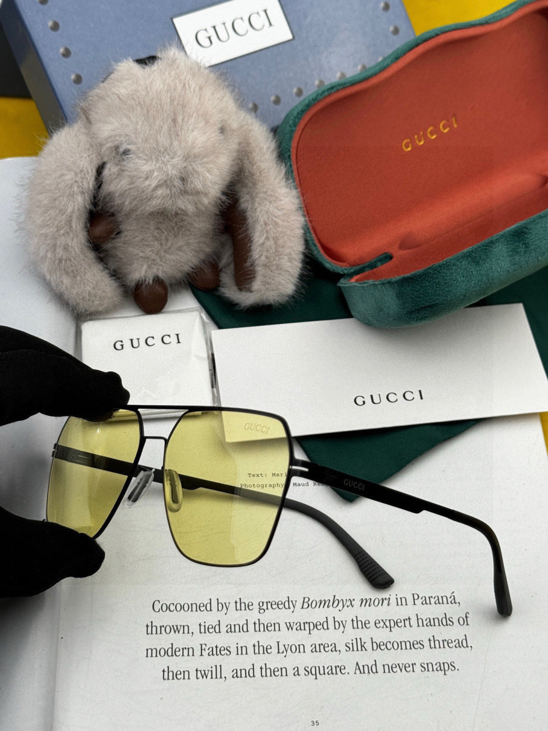 Gucci G711 Polarized Fashion Gold Lens Sunglasses for Men & Women - 464982 - detail image 5
