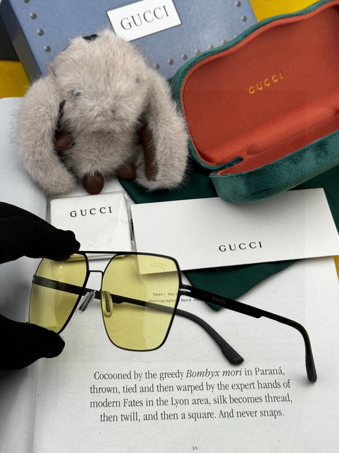 Gucci G711 Polarized Fashion Gold Lens Sunglasses for Men & Women - 464983 - detail image 4