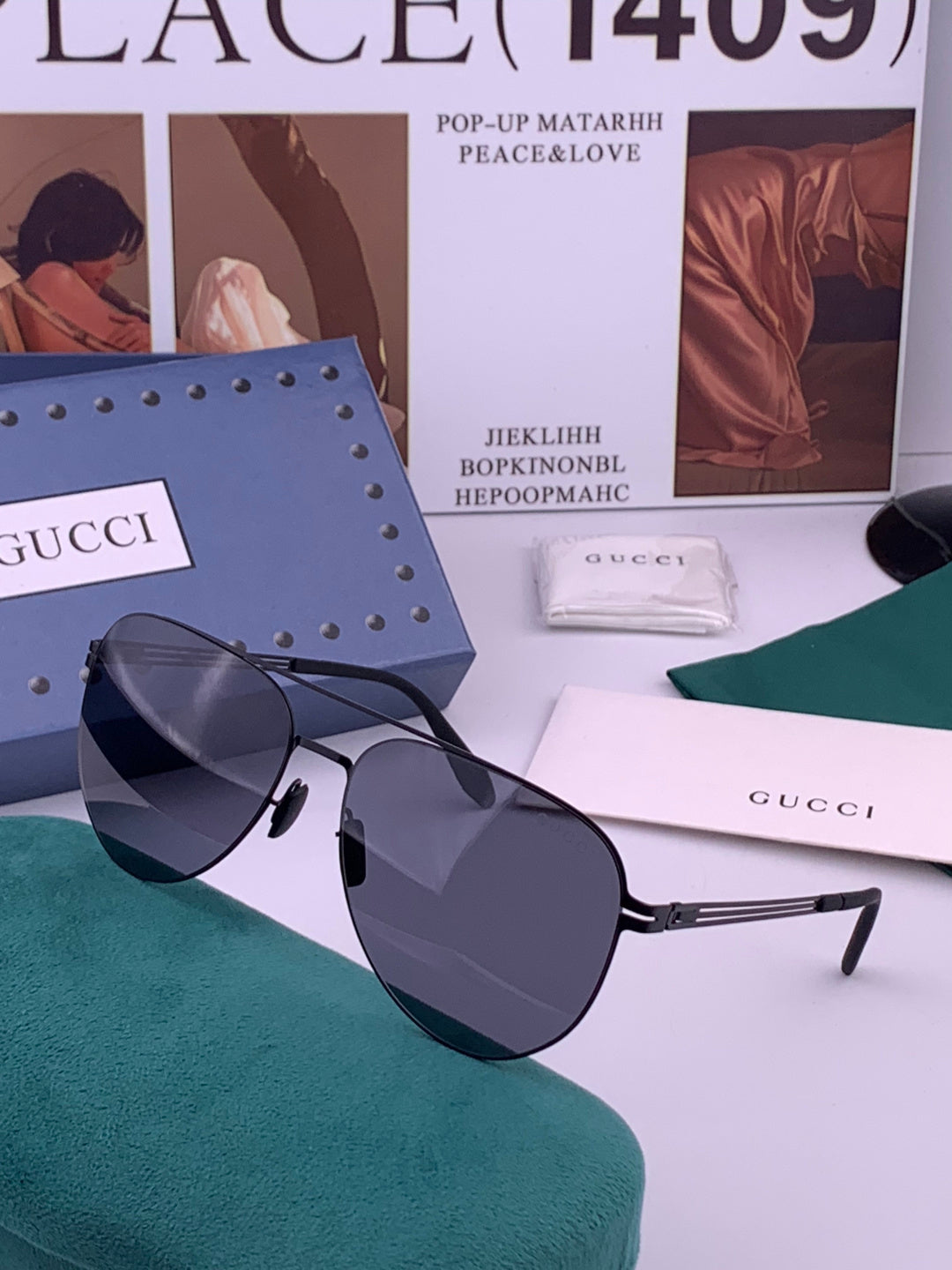 Gucci G0515 Polarized Aviator Gold Lens Sunglasses for Men - 464989 - detail image 2