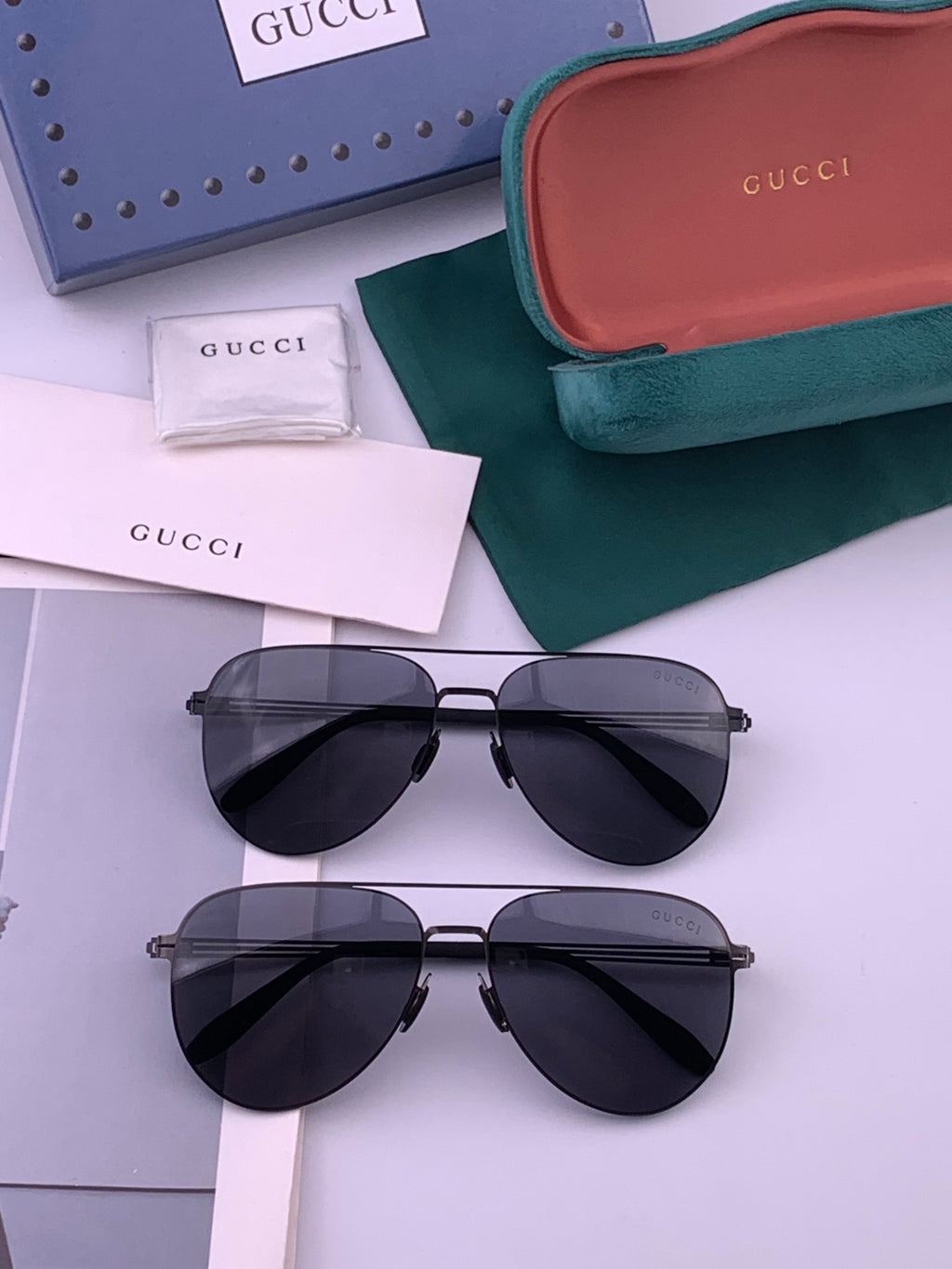 Gucci G0515 Polarized Aviator Gold Lens Sunglasses for Men - 464990 - detail image 7