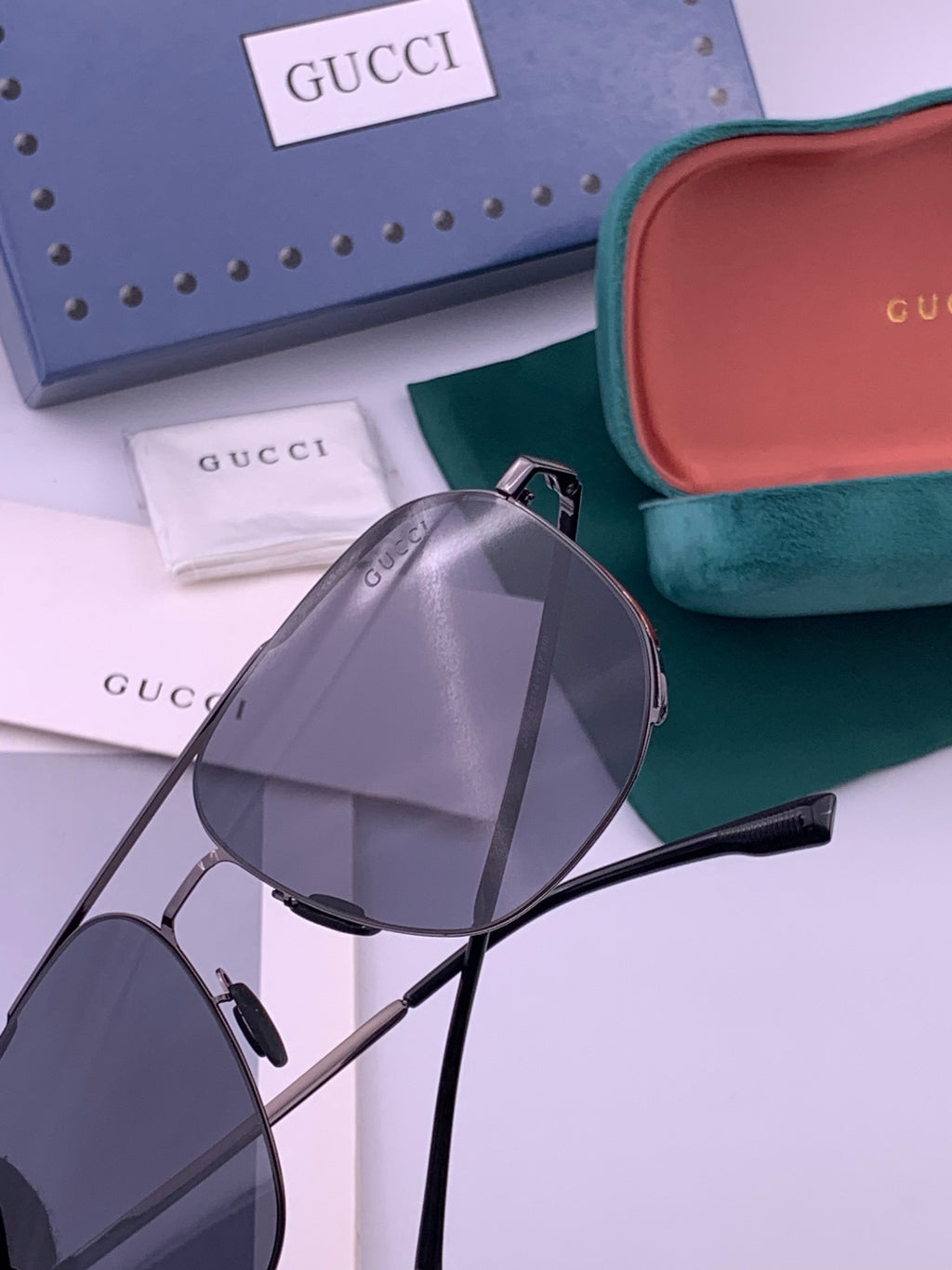 Gucci G0227 Polarized Aviator Gold Lens Sunglasses for Men - 464991 - detail image 4
