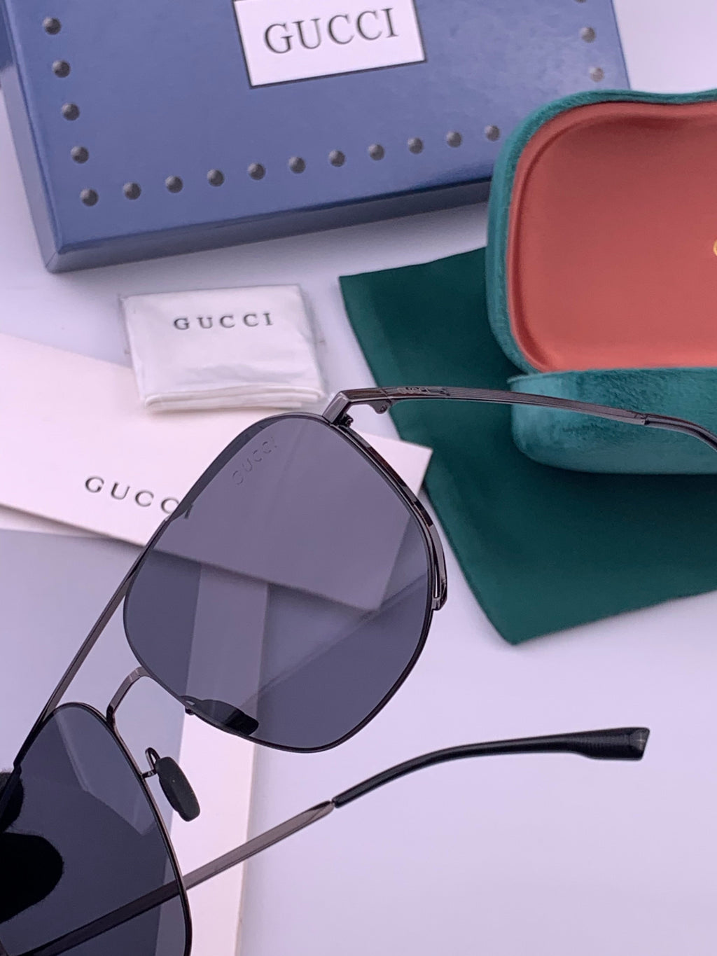Gucci G0227 Polarized Aviator Gold Lens Sunglasses for Men - 464991 - detail image 3