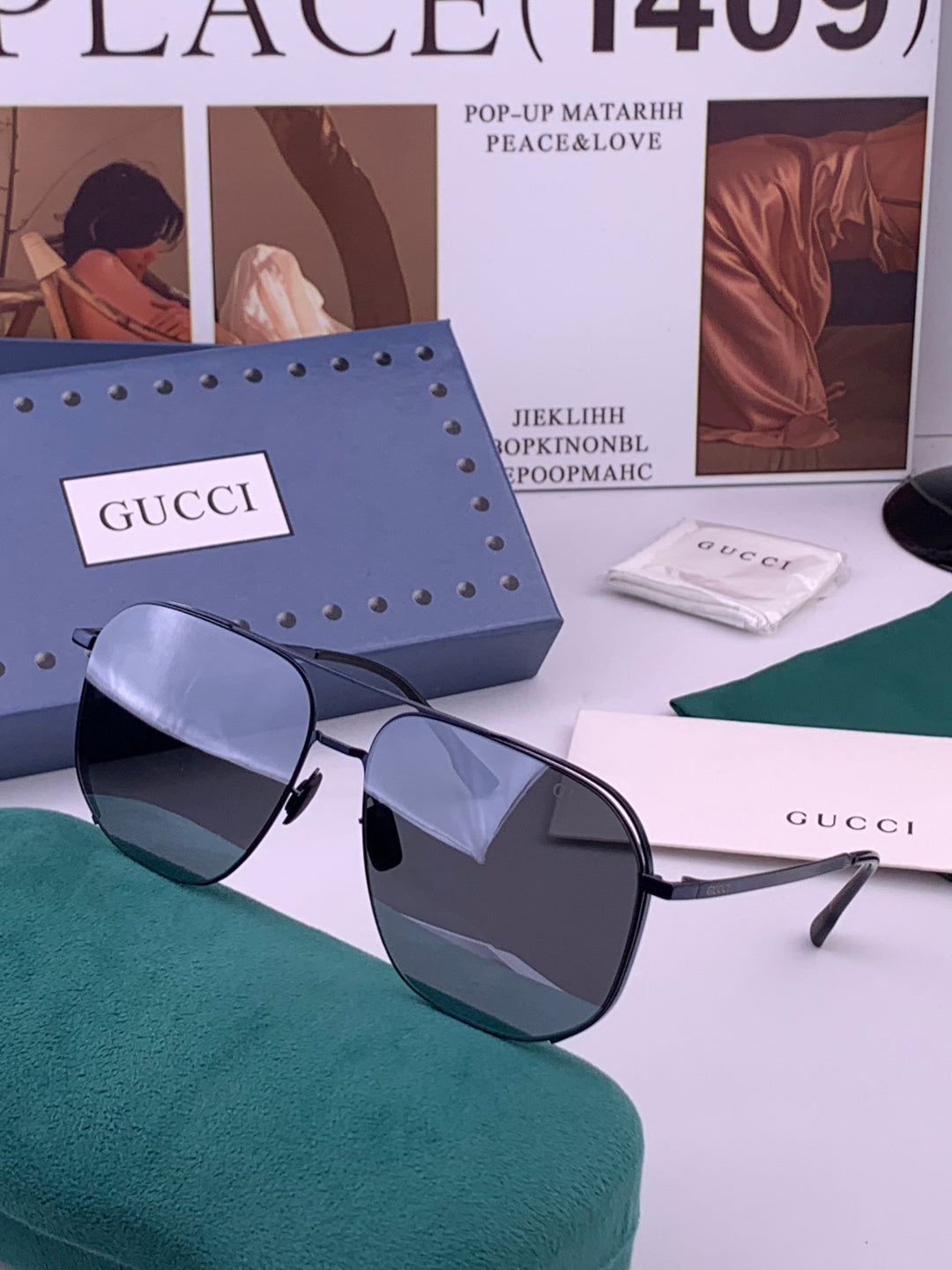 Gucci G0227 Polarized Aviator Brown Lens Sunglasses for Men - 464992 - detail image 2