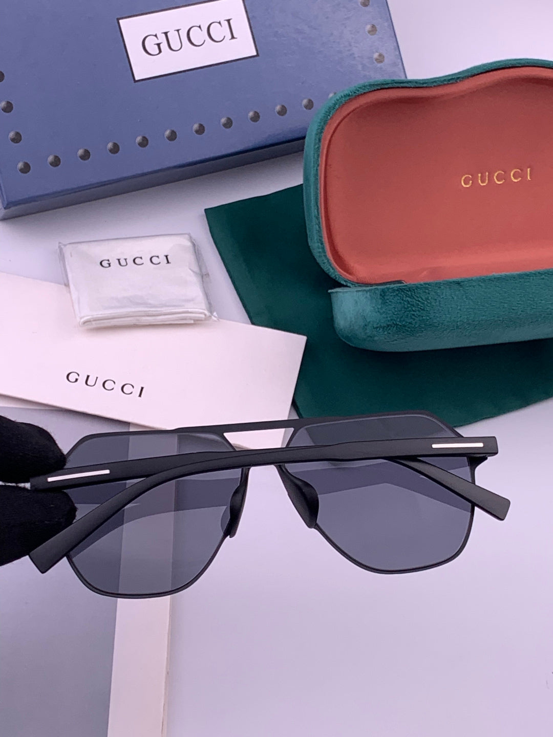 Gucci G3807 Polarized Aviator Gold Lens Sunglasses for Men - 464994 - detail image 6