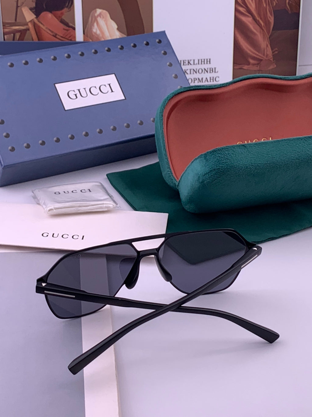 Gucci G3807 Polarized Aviator Gold Lens Sunglasses for Men - 464994 - detail image 5