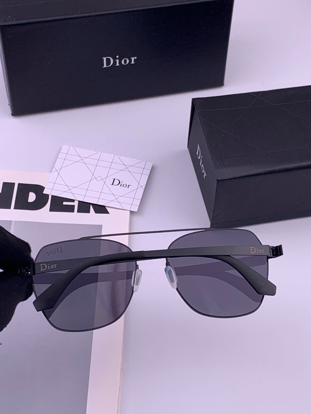 Dior Oversized Orange Lens Sunglasses for Men & Women - 465268 - detail image 5