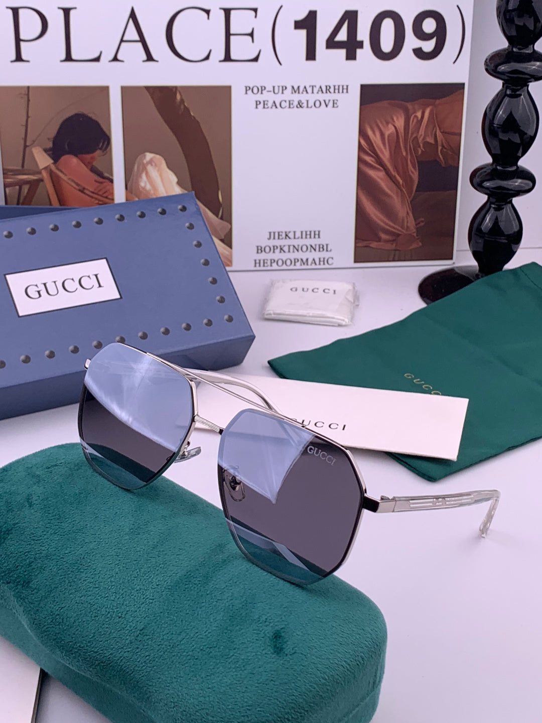 Gucci G01804 Polarized Aviator Gold Lens Sunglasses for Men - 465002 - detail image 2
