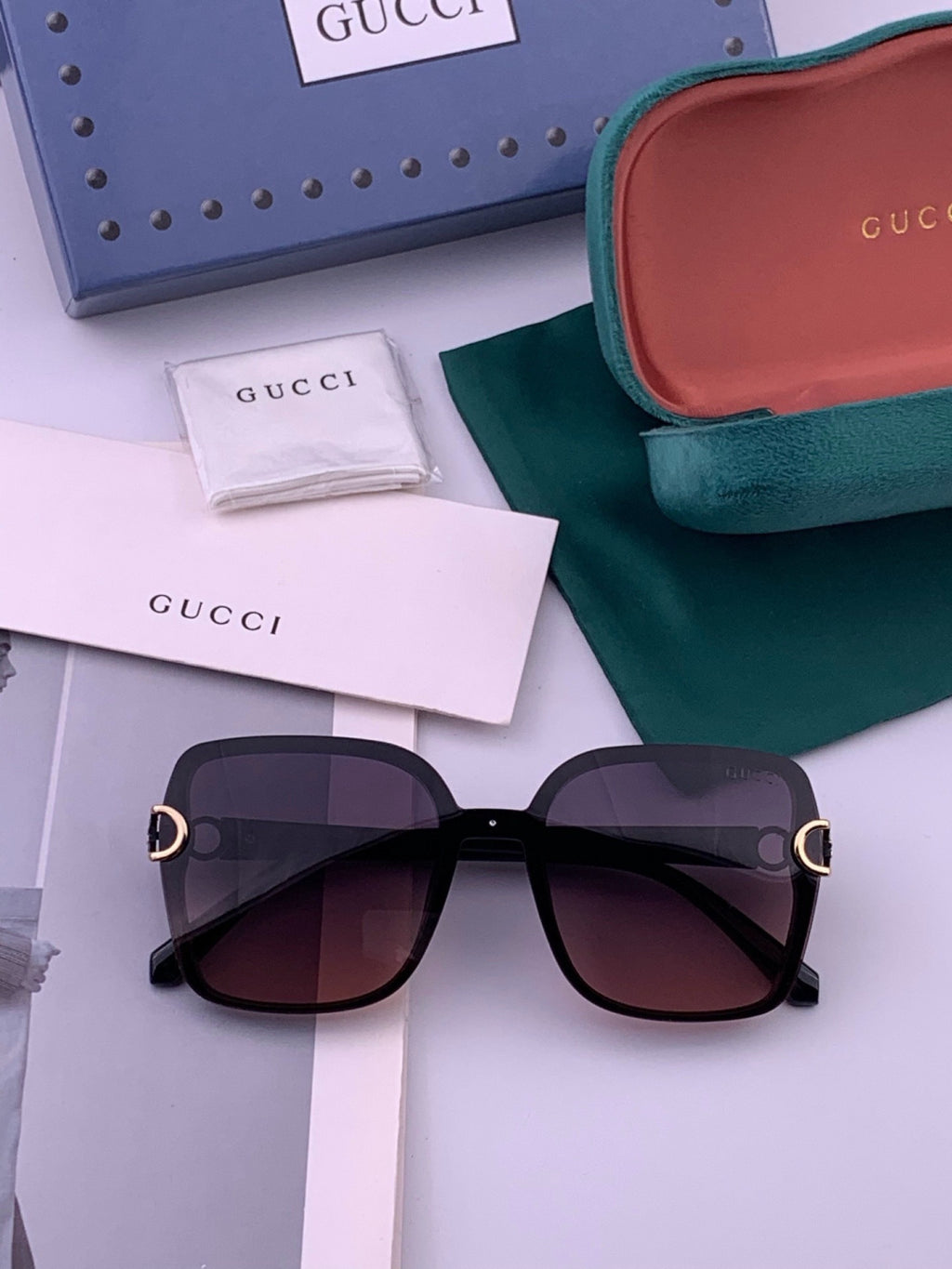 Gucci G9223 Polarized Square Brown Lens Sunglasses for Men & Women - 464920 - detail image 6
