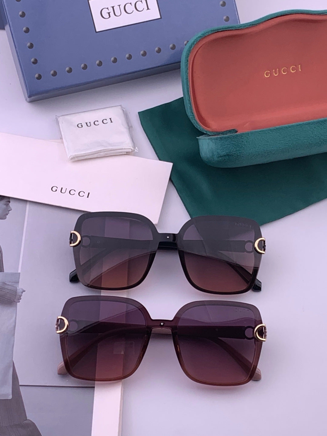 Gucci G9223 Polarized Square Brown Lens Sunglasses for Men & Women - 464920 - detail image 8