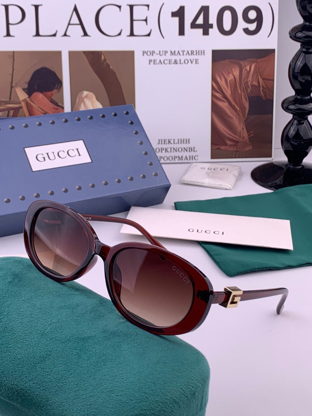 Gucci G35805 Square Black Lens Sunglasses for Men & Women - 464908 - detail image 2