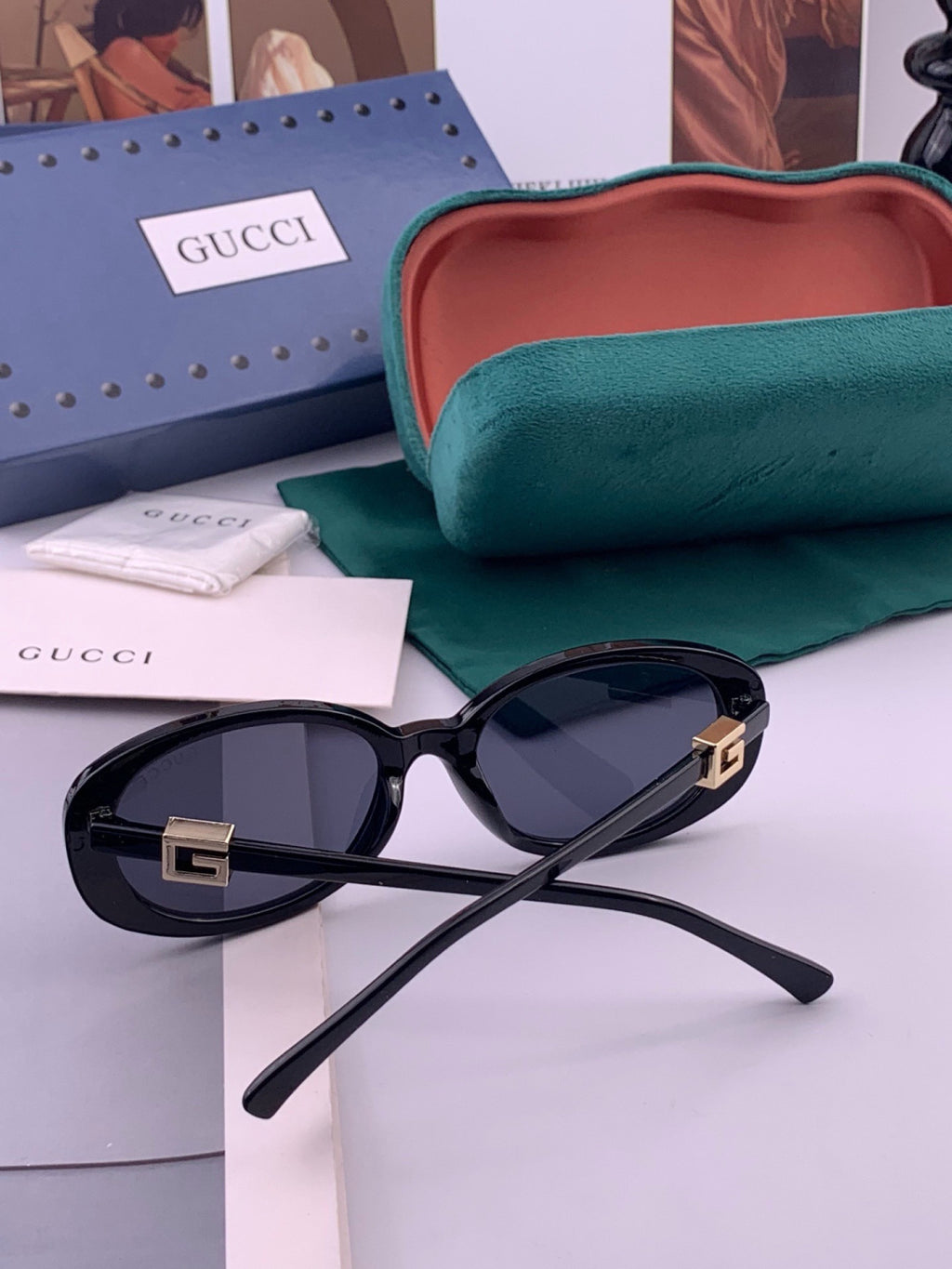 Gucci G35805 Square Black Lens Sunglasses for Men & Women - 464908 - detail image 5