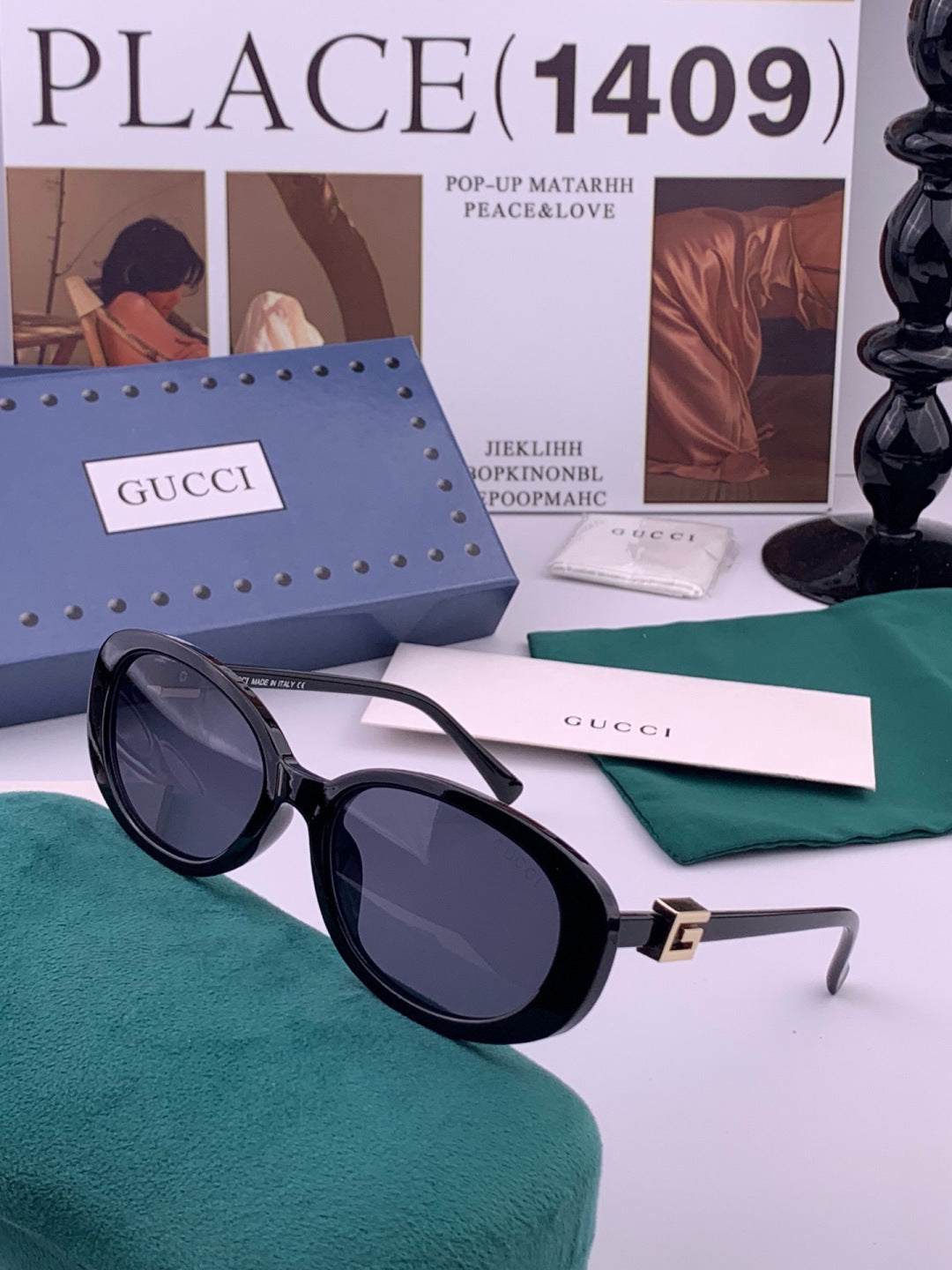 Gucci G35805 Square Black Lens Sunglasses for Men & Women - 464908 - detail image 3