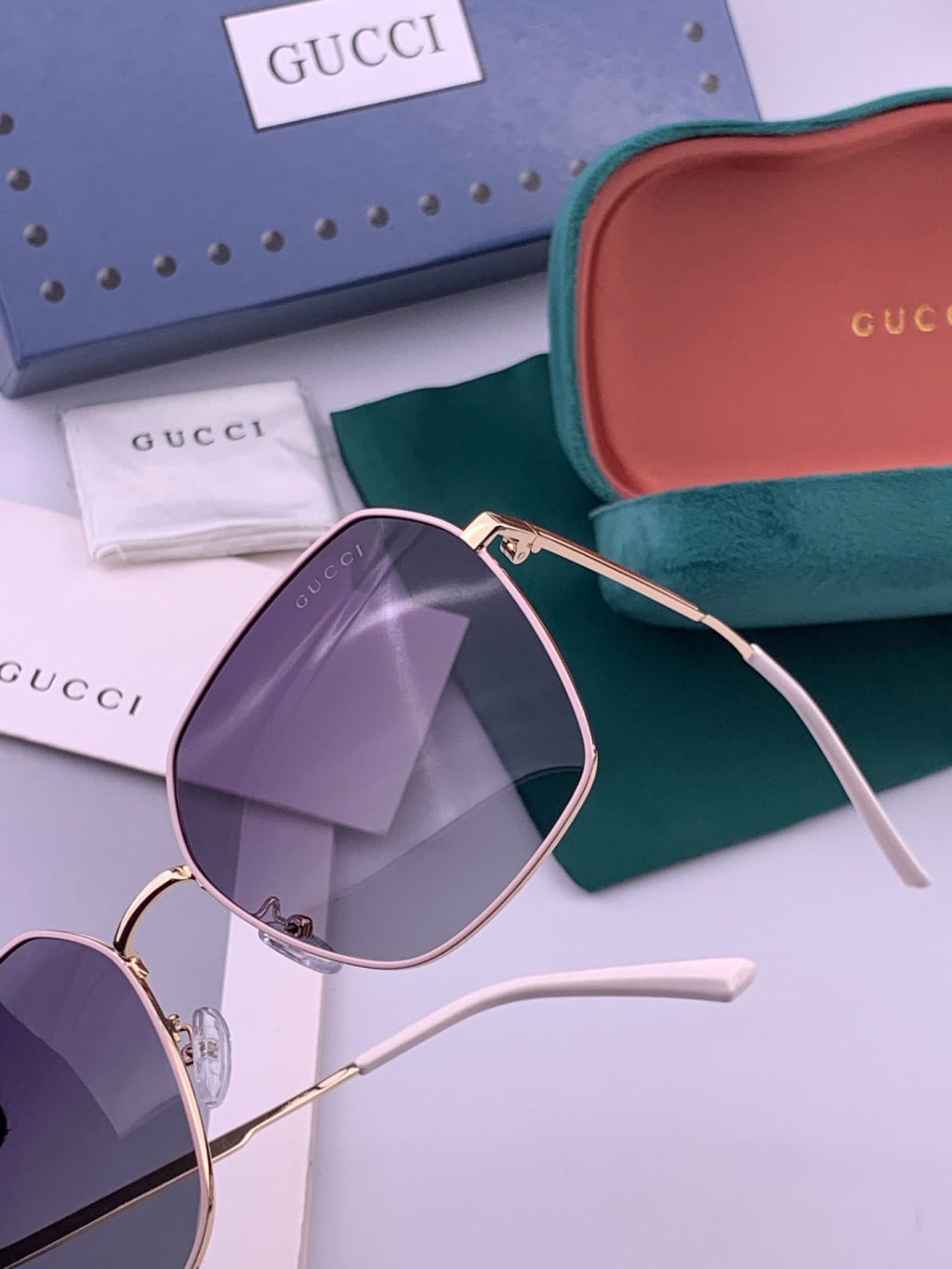 Gucci G5826 Metal Square Black Lens Sunglasses for Men & Women - 464909 - detail image 3