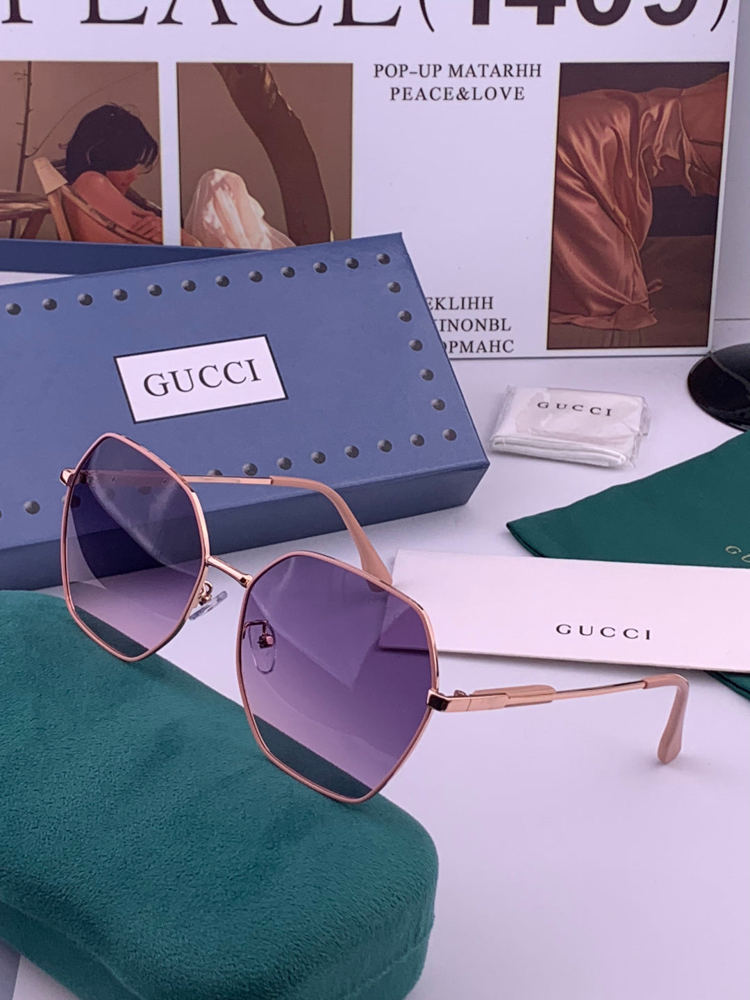Gucci G9822 Polarized Oversized Brown Lens Sunglasses for Men & Women - 464912 - detail image 2