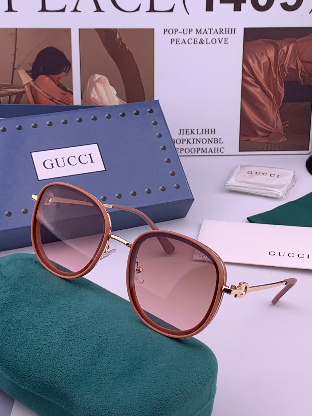 Gucci G9680 Polarized Fashion Gold Lens Sunglasses for Men & Women - 464914 - detail image 2