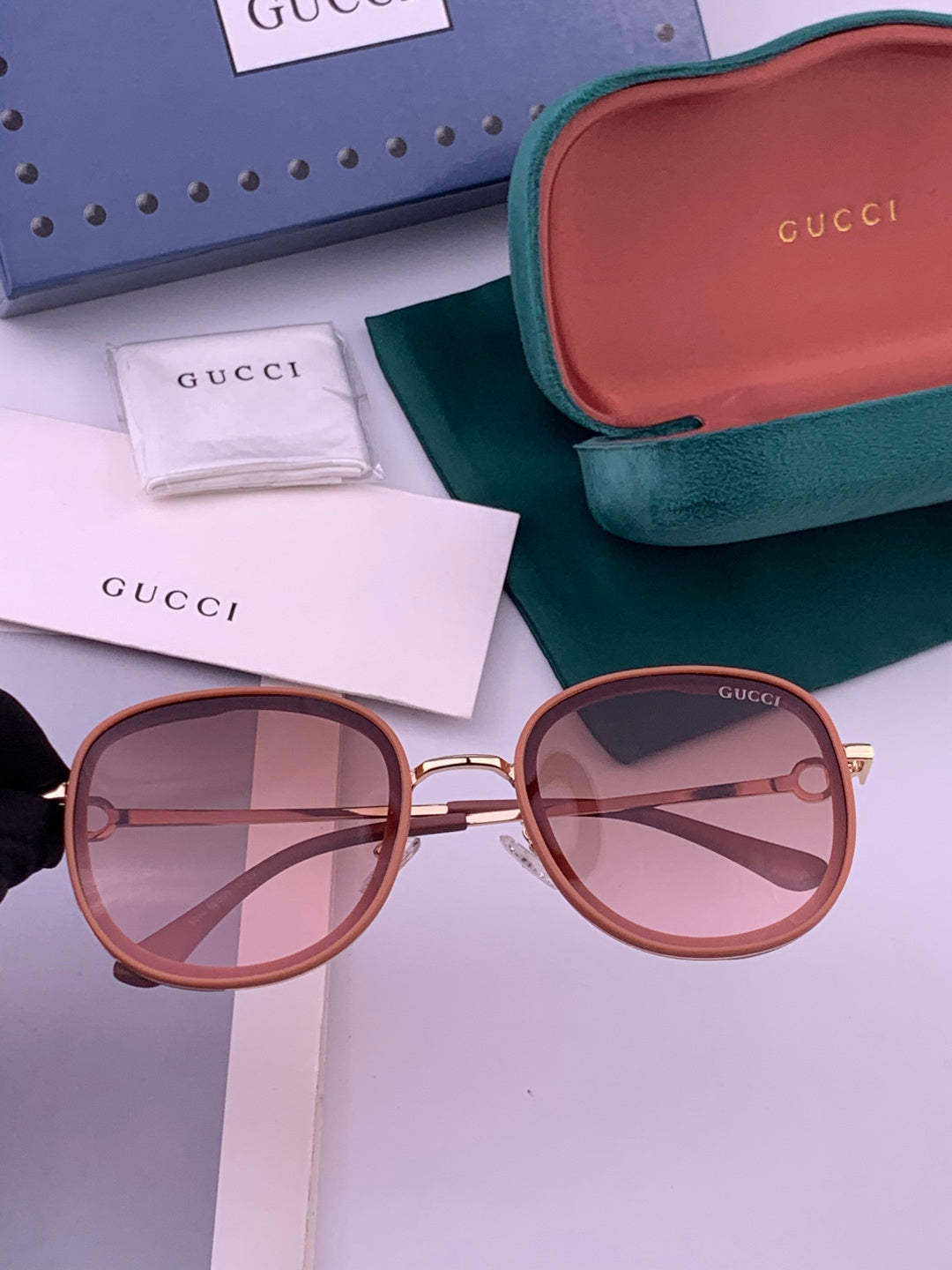 Gucci G9680 Polarized Fashion Gold Lens Sunglasses for Men & Women - 464914
