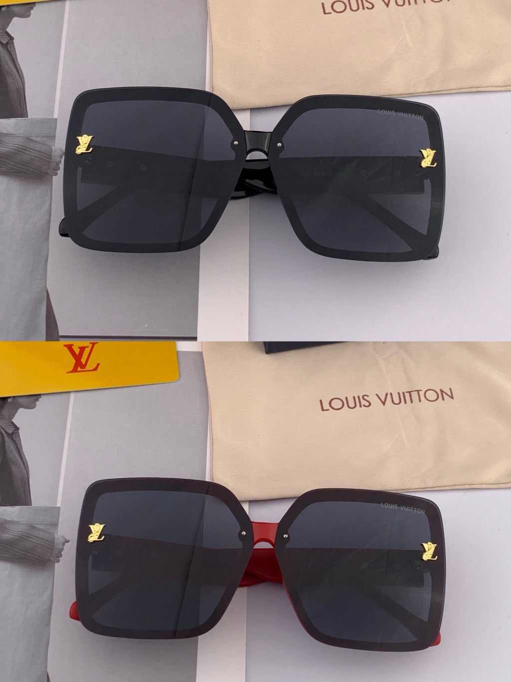 Louis Vuitton L3230 Square Brown Lens Sunglasses for Men & Women - 464695 - detail image 7