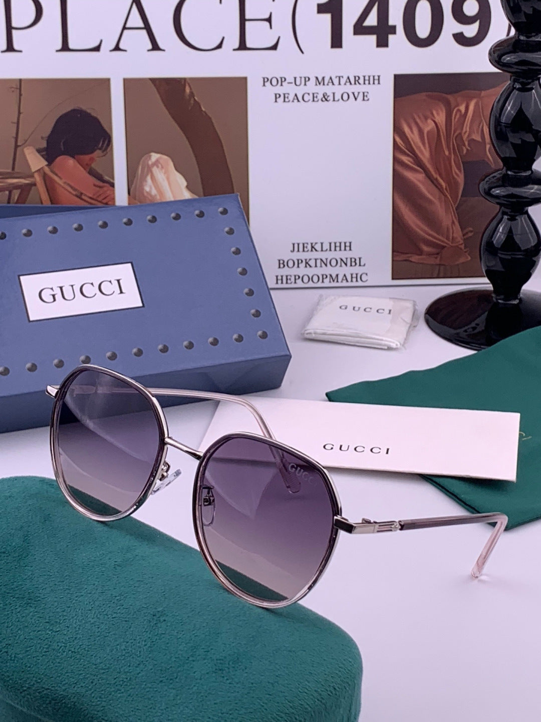 Gucci G3825 Polarized Square Red Lens Sunglasses for Women - 464891 - detail image 2