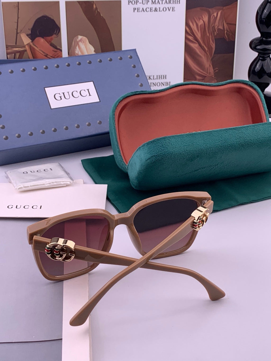 Gucci G0262 Polarized Square Gold Lens Sunglasses for Men & Women - 464895 - detail image 6
