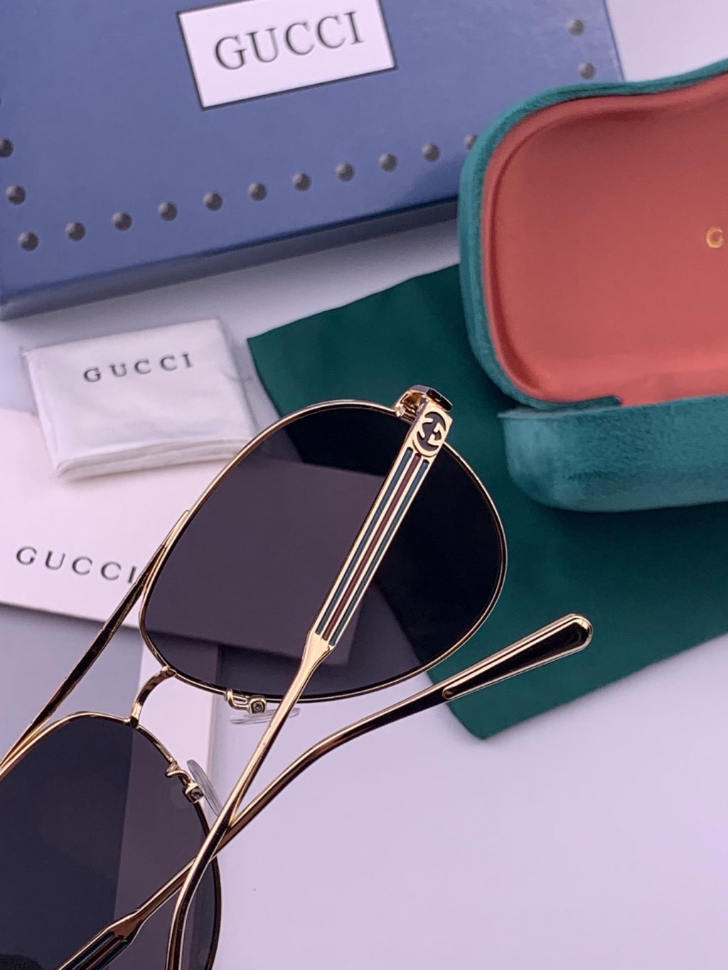 Gucci G3081 Polarized Aviator Black Lens Sunglasses for Men & Women - 464903 - detail image 7