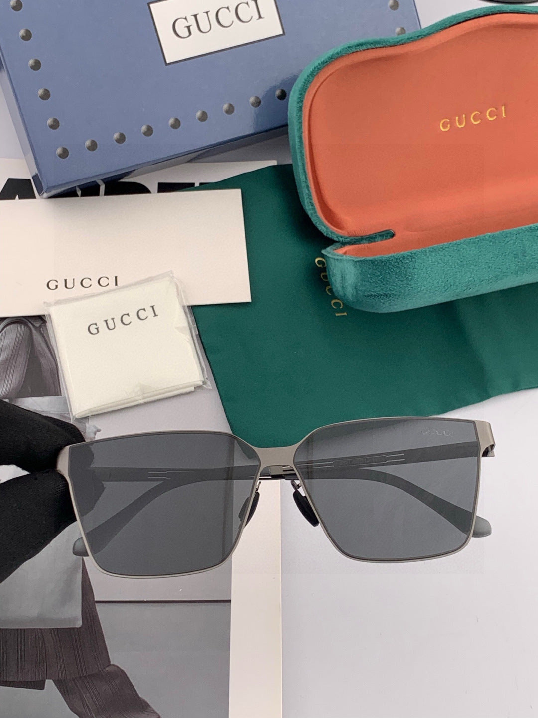 Gucci G9225 Polarized Aviator Gold Lens Sunglasses for Men - 464883