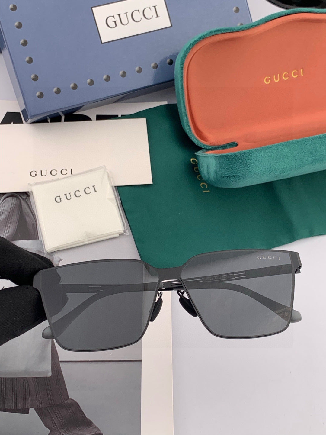 Gucci G9225 Polarized Aviator Gold Lens Sunglasses for Men - 464883 - detail image 2