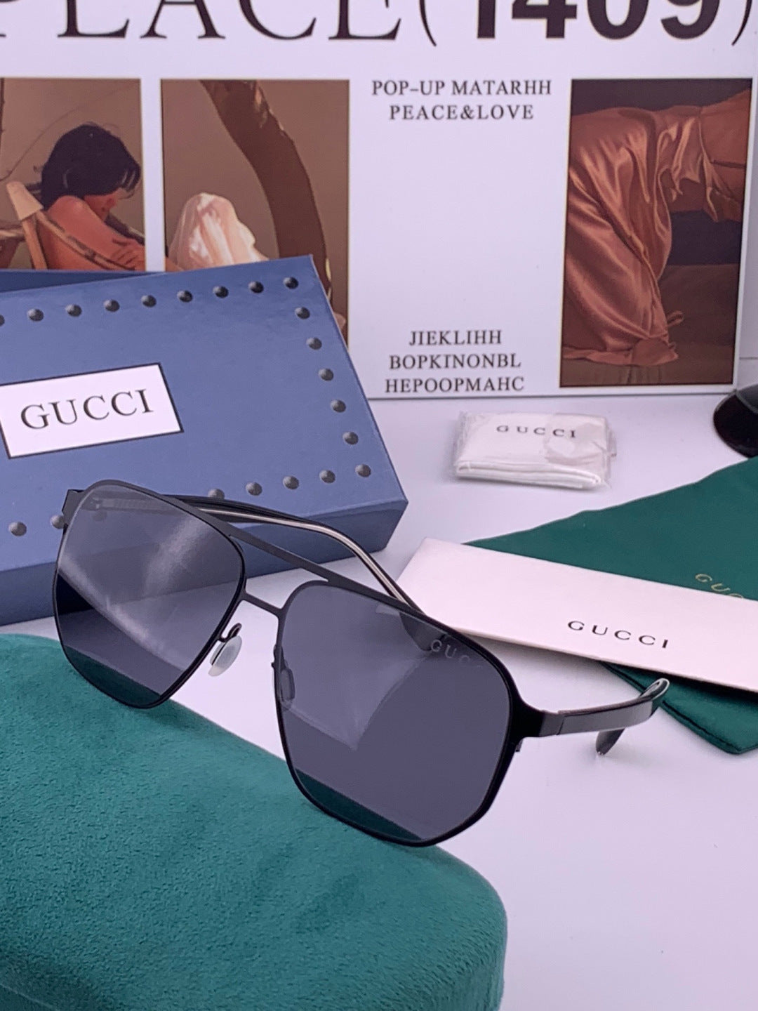 Gucci G3380 Polarized Aviator Gold Lens Sunglasses for Men - 464889 - detail image 2