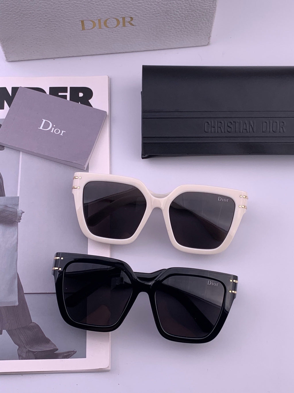 Dior CD9990 Polarized Square Black Lens Sunglasses for Women - detail image 7
