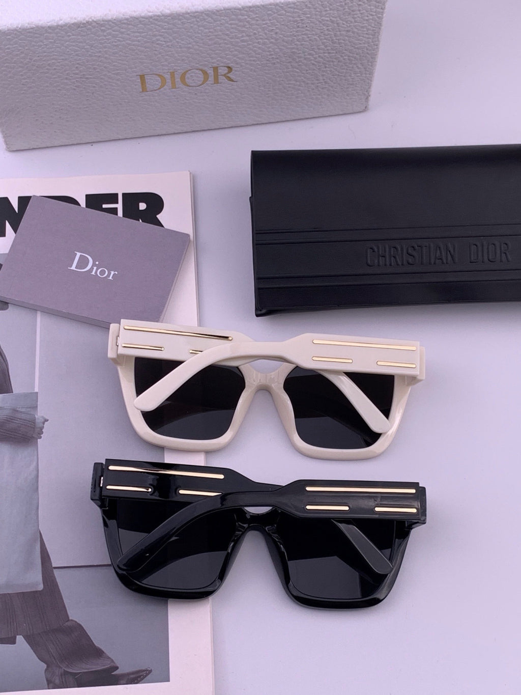 Dior CD9990 Polarized Square Black Lens Sunglasses for Women - detail image 6