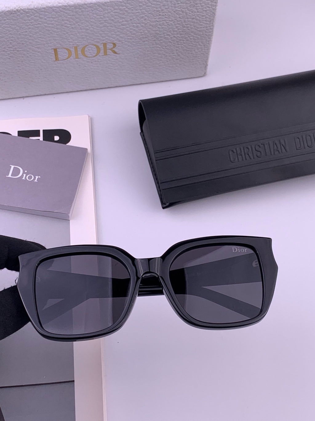 Dior CD6820 Polarized Square Black Lens Sunglasses for Women